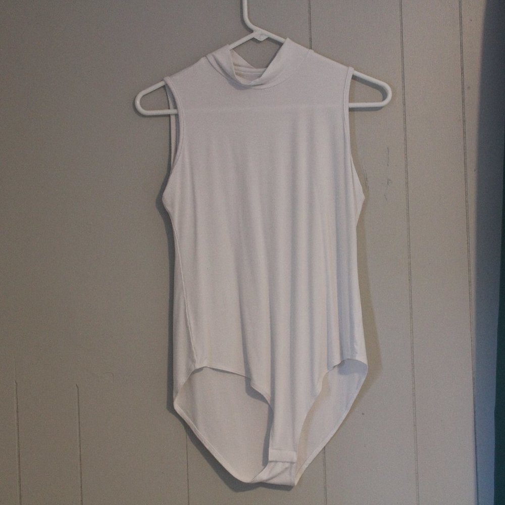 white snap button, bodysuit